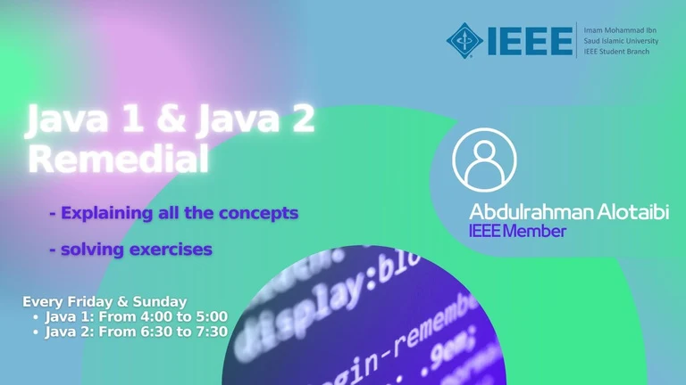 معسكر البرمجة الأسبوعي Java 1 وJava 2